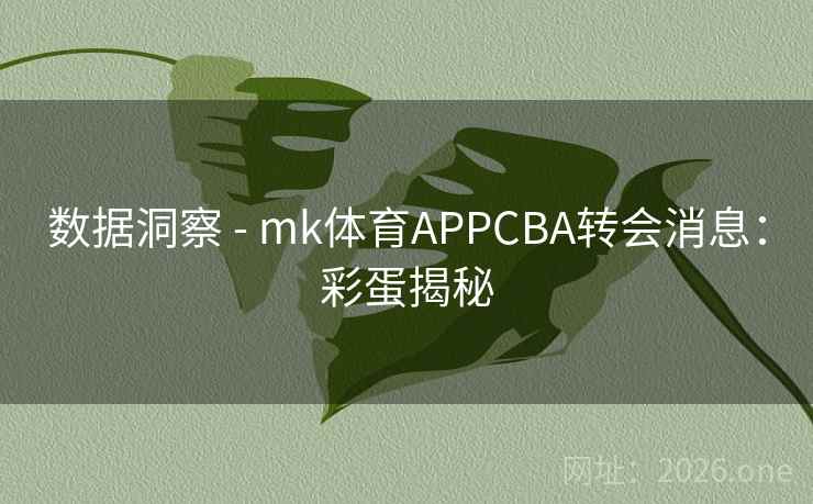 数据洞察 - mk体育APPCBA转会消息：彩蛋揭秘