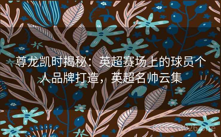 尊龙凯时揭秘：英超赛场上的球员个人品牌打造，英超名帅云集