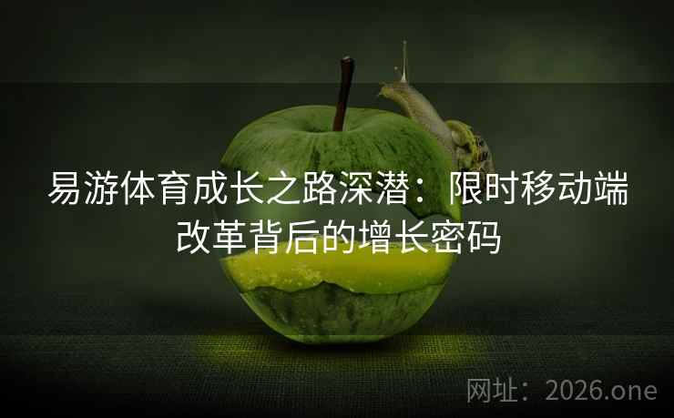 易游体育成长之路深潜:限时移动端改革背后的增长密码 易游体育成长之路深潜:限时移动端改革背后的增长密码