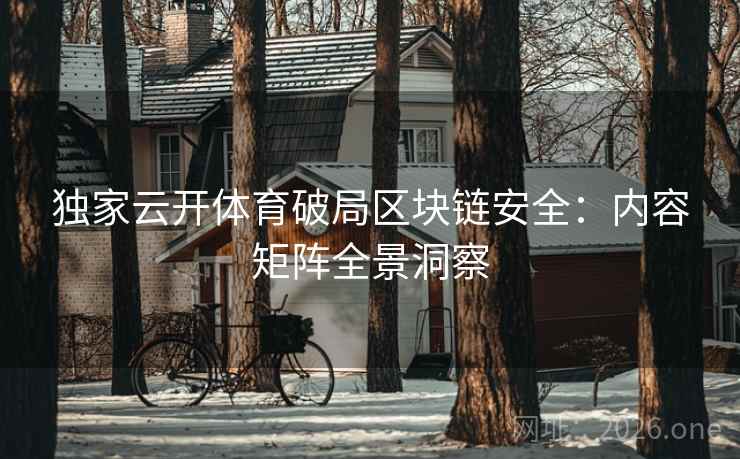 独家云开体育破局区块链安全：内容矩阵全景洞察